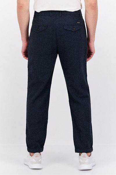 Scotch & Soda Men Tapered Fit Twill Solid Chino Pants, Black