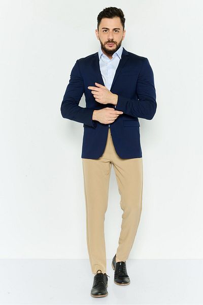 Calvin Klein Men Slim Fit Plain Semi-formal Blazer, Navy Blue
