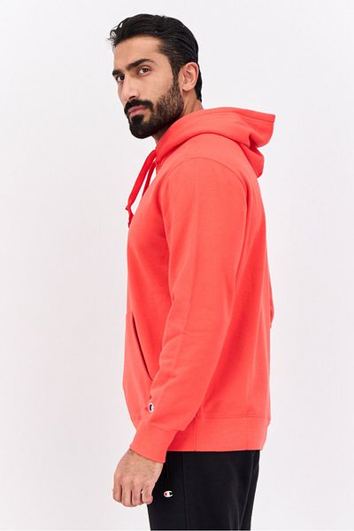 Champion Men Sportswear Fit Long Sleeves Outdoor Hooded Sweatshirt, Red
