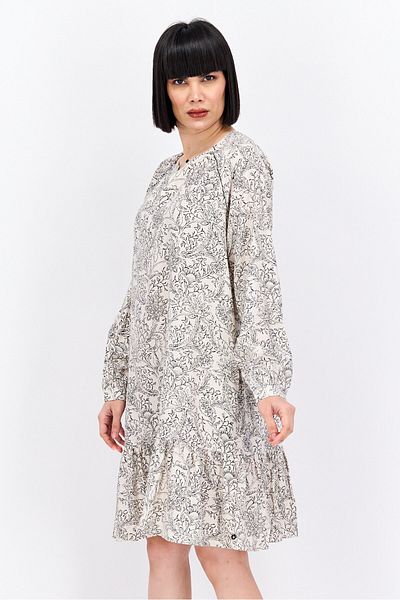 Scotch & Soda Women Floral Print Mini Casual Dress, Beige