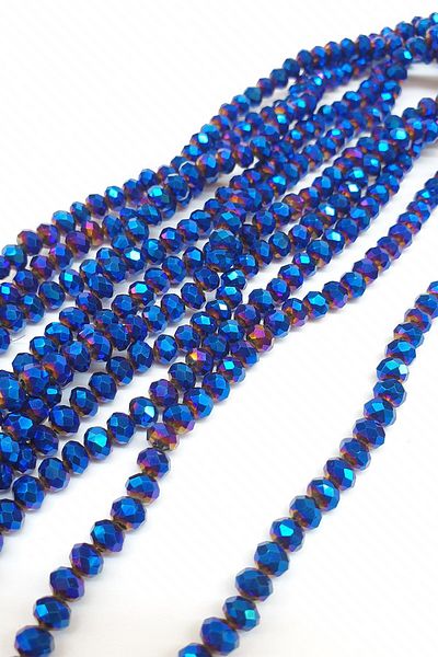 Hayalperest boncuk Plated Sax Blue Crystal Bead 6 Mm