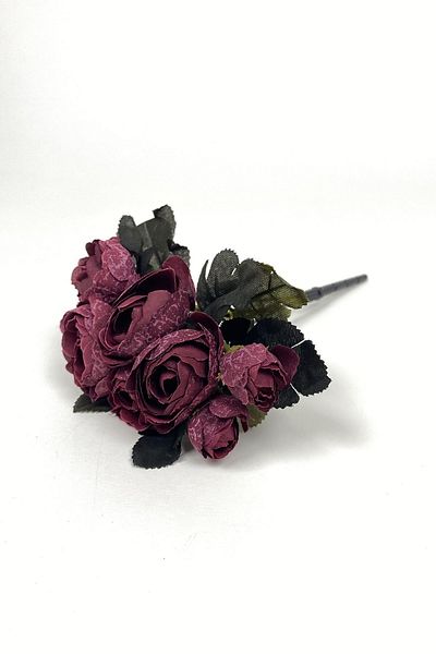Hayalperest boncuk Βουργουνδία Παιώνια Eren Rose Τεχνητό λουλούδι 1 μάτσο