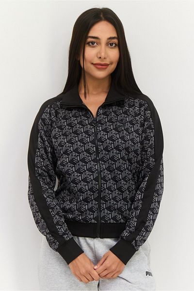 Puma Women Relaxed Fit Long Sleeves Outdoor Track Jacket, Black