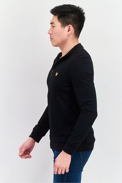 Lyle & Scott Men Mock Neck Long Sleeve Brand Logo Sweatshirt, Black