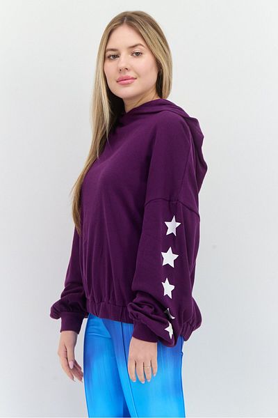 Aqua Women Sportswear Fit Long Sleeve Outdoor Hoodie, Purple