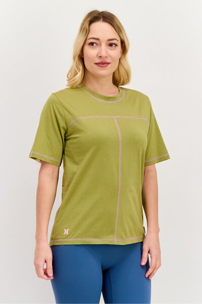 Hurley Women Sportswear Fit Short Sleeves Outdoors T-Shirt, Olive