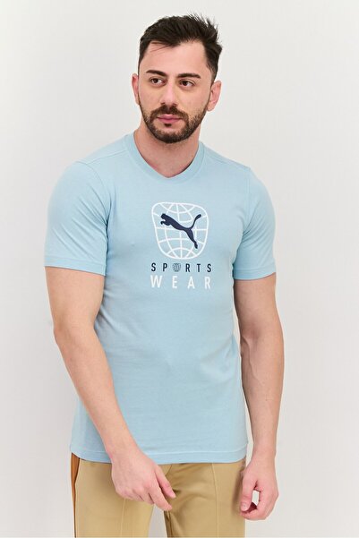 Puma Men Sportswear Fit Short Sleeve Training T Shirt, Turquoise