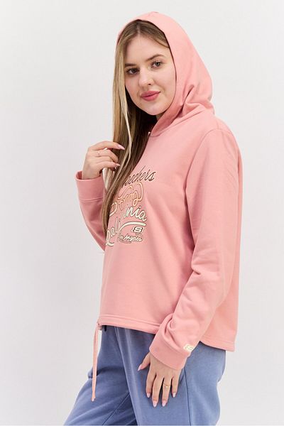 SKECHERS Women Sportwear Fit Graphic Long Sleeves Outdoor Hoodie, Pink