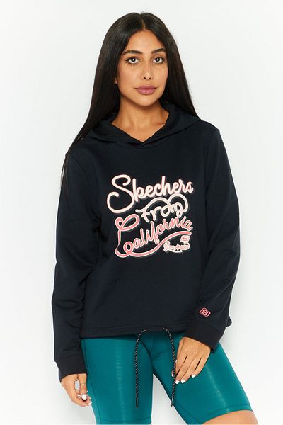 SKECHERS Women Sportwear Fit Graphic Long Sleeves Outdoor Hoodie, Black