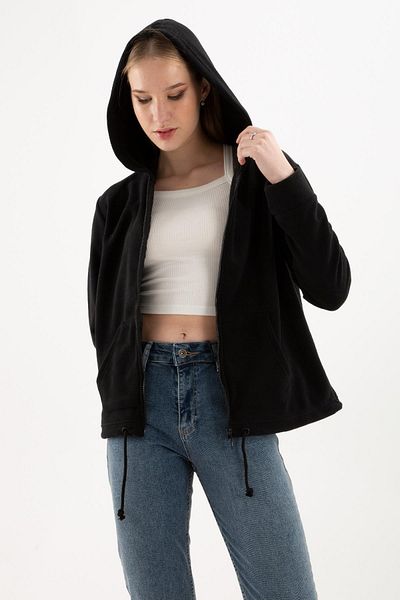 Fashion Friends Zippered Polar Sweat Black