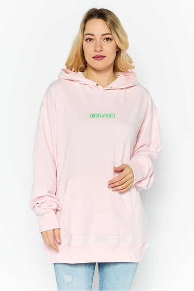 Night Addict Women Hooded Brand Logo Sweatshirt, Pink