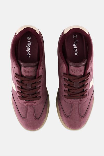 Algspar Men Lace Up Casual Shoes, Light Maroon