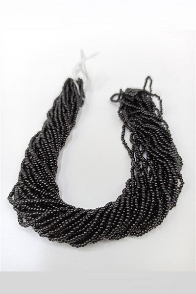 Hayalperest boncuk Black Shiny String Sand Beads 2 Mm