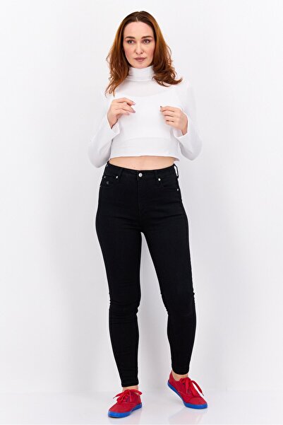 NASTY GAL Women High Neck Long Sleeve Plain Top, White