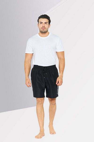 Dkny Men Drawstring Brand Logo Board Shorts,black