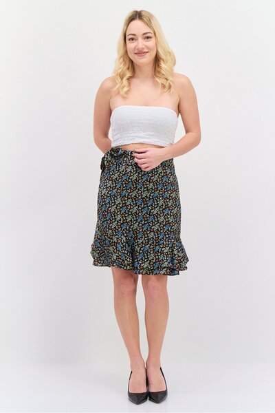 Scotch & Soda Women Allover Print A-Line Skirt, Black Combo