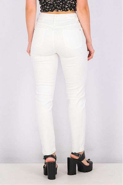 Tchibo Women Skinny Fit Plain Non Stretchable Jeans, White