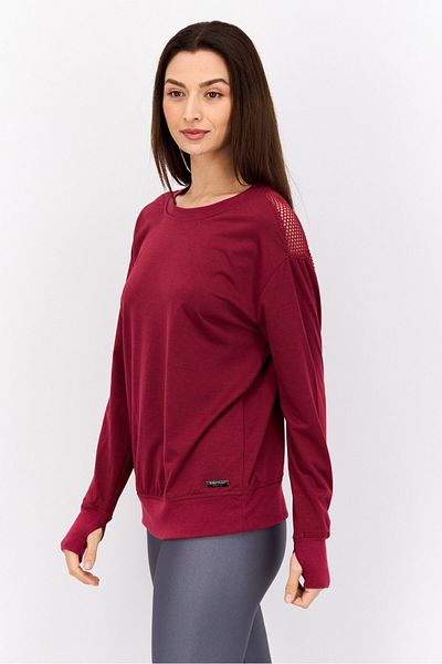 Nine West Women Sportswear Fit Long Sleeve Training Sweatshirt, Red