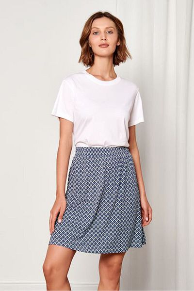 Tchibo Women Allover Print Mini Skirt, White