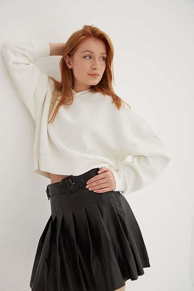 Fashion Friends Sweat crop cu glugă Ecru