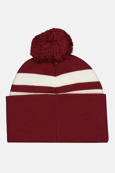 Champion Women Embroidered Logo Pom Pom Beanie Hat, Maroon