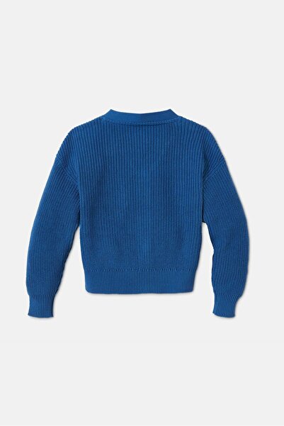 Tchibo Kids Girl Knitted Button Sweater Cardigan, Blue