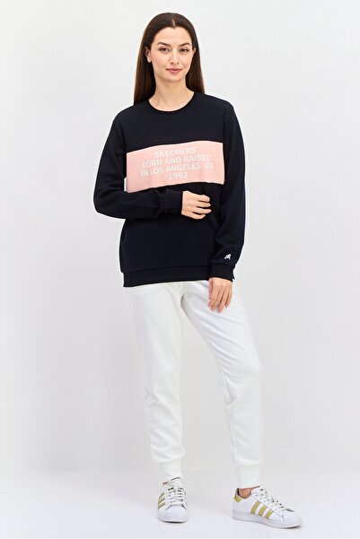 SKECHERS Women Sportswear Fit Long Sleeve Outdoor Sweatshirt, Black