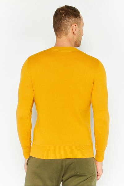 Esprit x Rest and Recreation Men Crew Neck Long Sleeves Knitted Sweater, Yellow