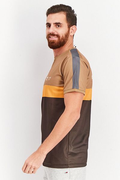 adidas Men Sportswear Fit Short Sleeve Training T-shirt, Tan Combo
