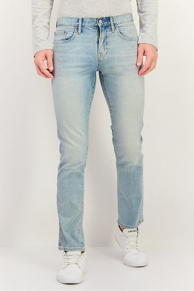 GAP Men Slim Fit Washed Stretchable Jeans, Light Blue