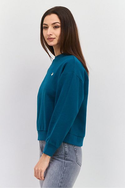 Mode by Redtape Women Crew Neck Brand Logo Sweatshirt, Dark Turquoise