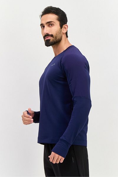 Brooks Men Sportswear Fit Long Sleeve Training Sweatshirt, Navy