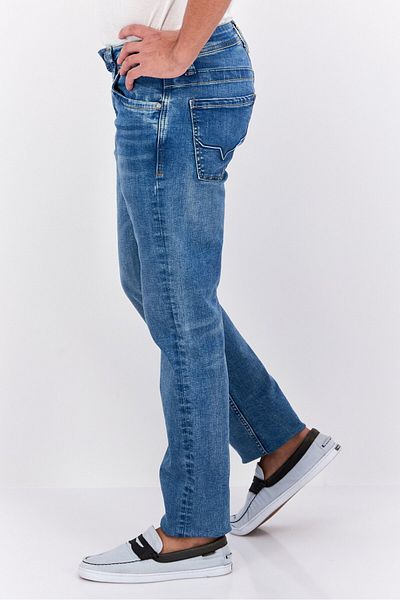 Pepe Jeans بنطلون جينز رجالي قابل للتمدد بقصّة عادية، أزرق