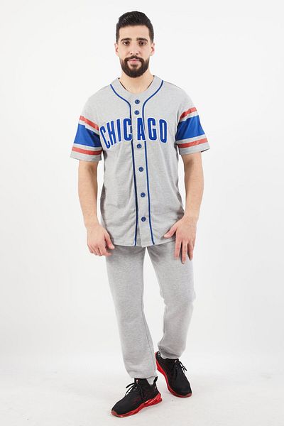 Fanatics Men Sportswear Fit Chicago Cubs Baseball Fan Jersey, Grey Combo