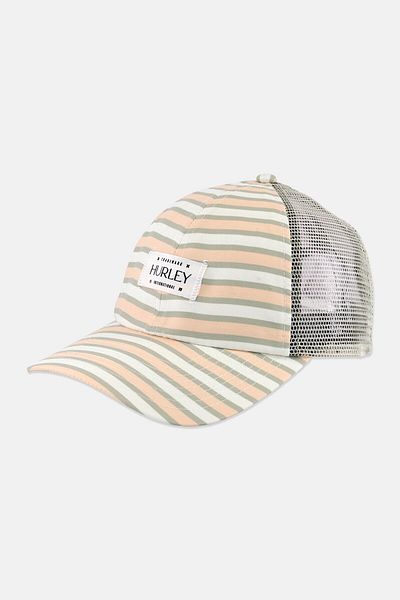 Hurley Women Vista Trucker Adjustable Hat, Beige Combo
