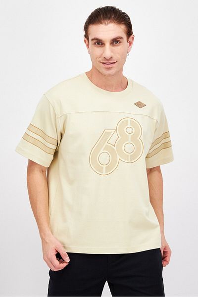 Esprit Men Crew Neck Short Sleeves Graphic T-shirt, Beige
