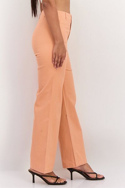 Roxy Women Regular Fit Plain Wide Leg Pants, Orange