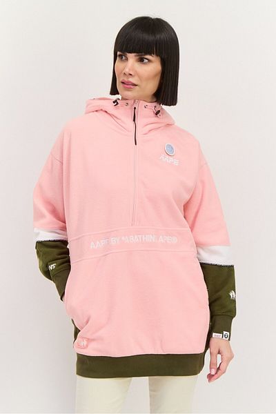 Aape By A Bathing Ape Women Embroidered Logo Hooded Sweatshirts, Pink