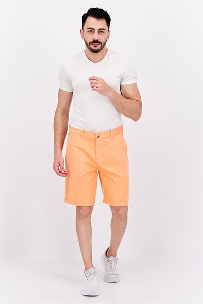 Scotch & Soda Men Solid Chino Shorts, Orange