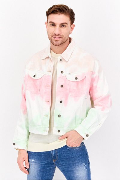 WRANGLER Men Tie Dye Denim Jacket, Multicolor