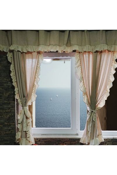 TUNCAY TEKSTİL 100% Natural 3-Side Rushed Brown Linen Buldan Curtain En X Size Shape
