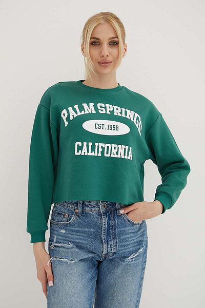 Fashion Friends Imprimat Crop Sweat Verde