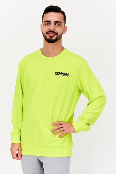 SKECHERS Men Sportswear Fit Long Sleeve Training Sweatshirt, Lime