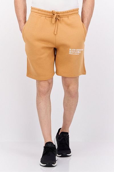 BLANK ESSENTIALS Men Brand Logo Basic Shorts, Camel