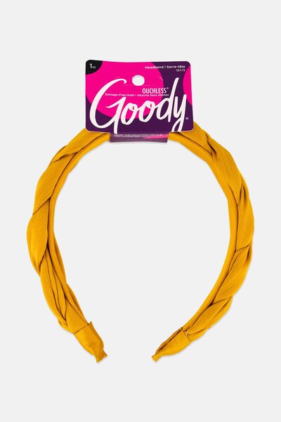 Goody عصابة رأس مضفرة للنساء، لون الخردل