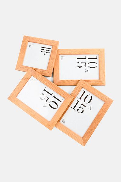 Muy Mucho Wood Multi-photo Frame, Tan