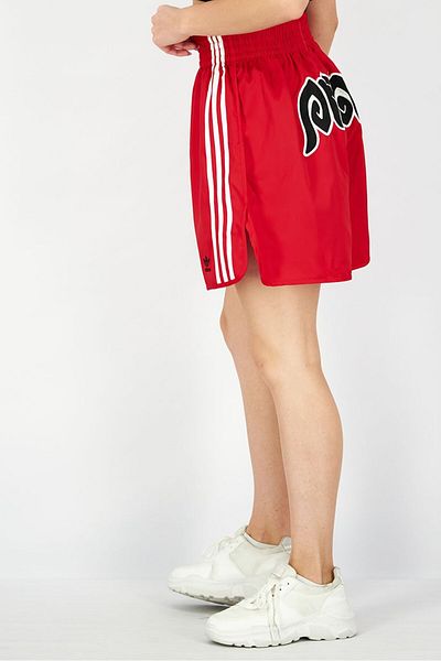 adidas Women Sportwear Fit Embroidered Logo Short, Red