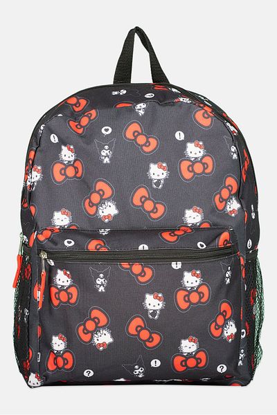 Hello Kitty Kids Girl Allover Printed Backpack 40 H x 34 L x 12 W cm, Black Combo