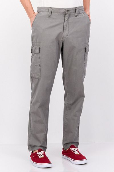 Original Paperbacks Men Regular Fit Plain Cargo Pants, Grey