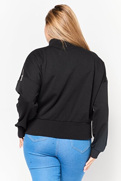 Hugo by Hugo Boss Women Crew Neck Long Sleeve Solid Sweatshirt, Black